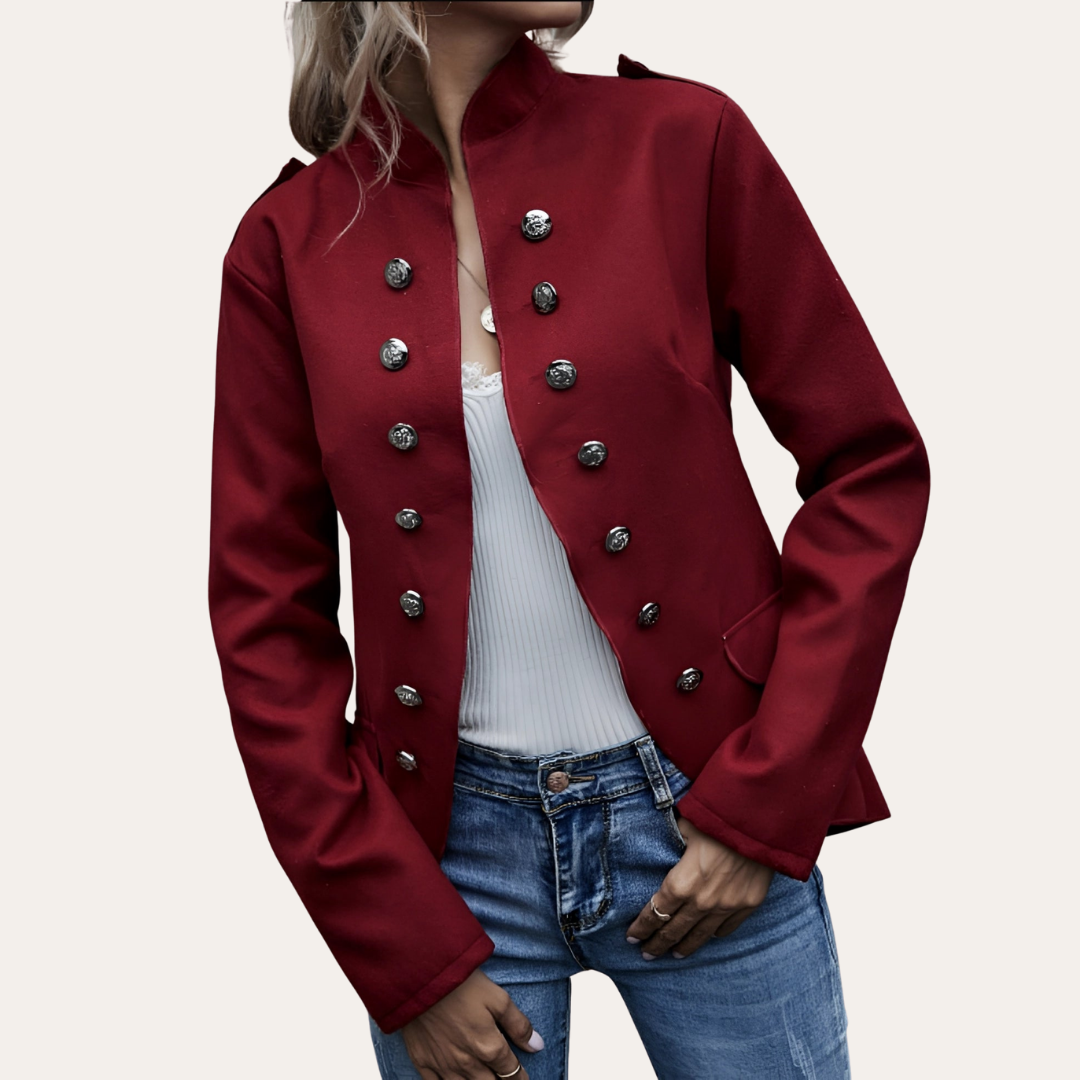 Damen Blazer mit Doppelreihe Knöpfen Elegant | Vestea