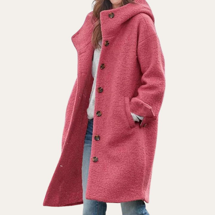 Damen Mantel mit Kapuze Wollmix Wintermode | Vestea