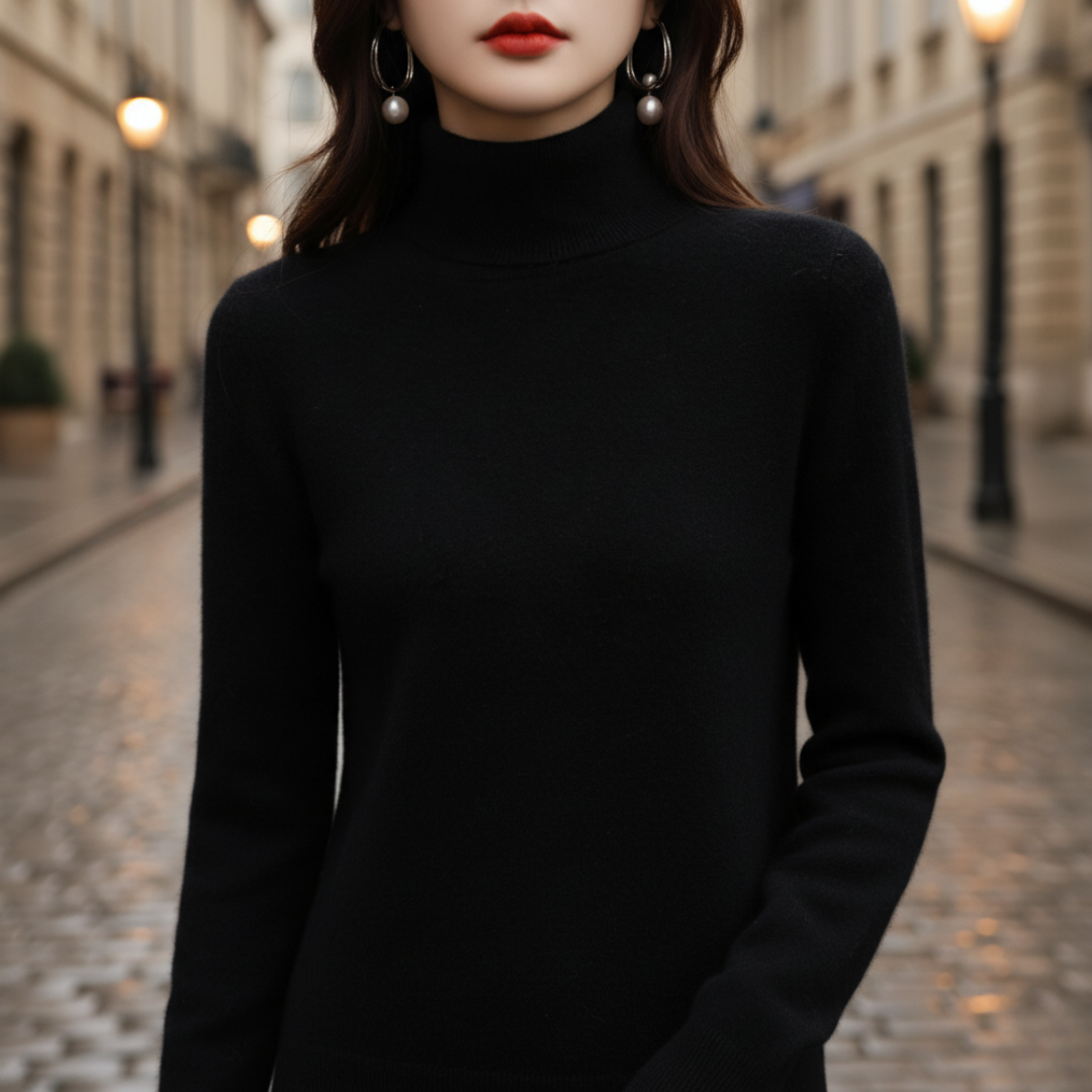 Damen Rollkragenpullover mit Knöpfen | Vestea