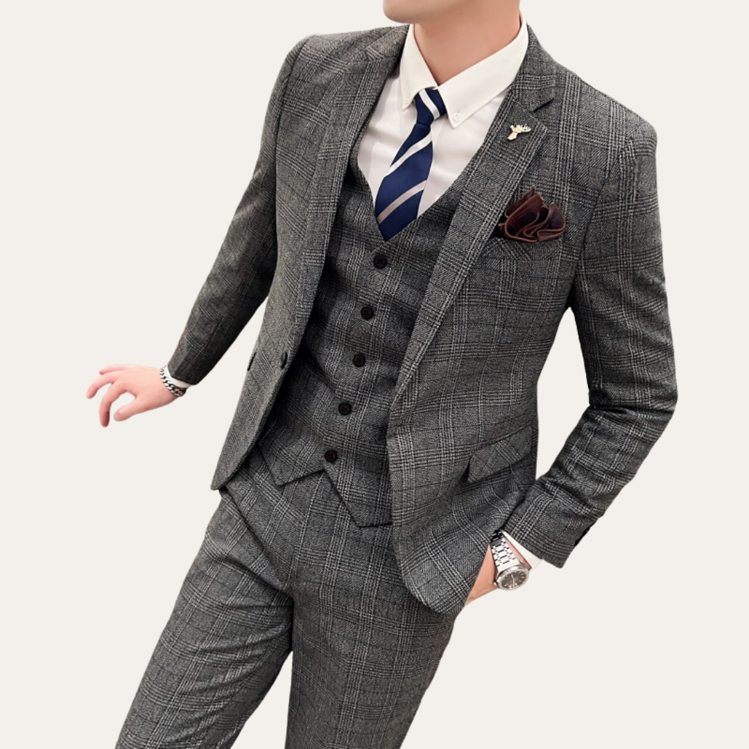 Herren Business Anzug mit Weste und Sakko | Vestea