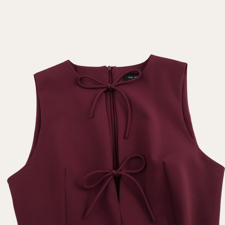 Vestea | Damen Skaterkleid Ärmellos Polyester Elegant
