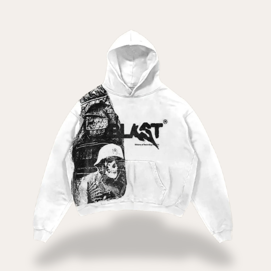 Damen Casual Streetwear Blast Hoodie mit Soldaten-Print | Vestea