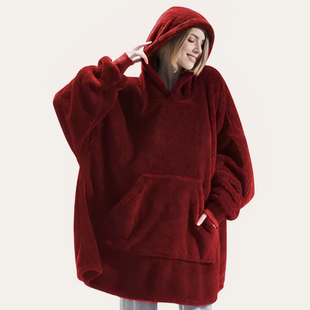 Damen Oversize Hoodie Fleece Kapuzenpullover | Vestea