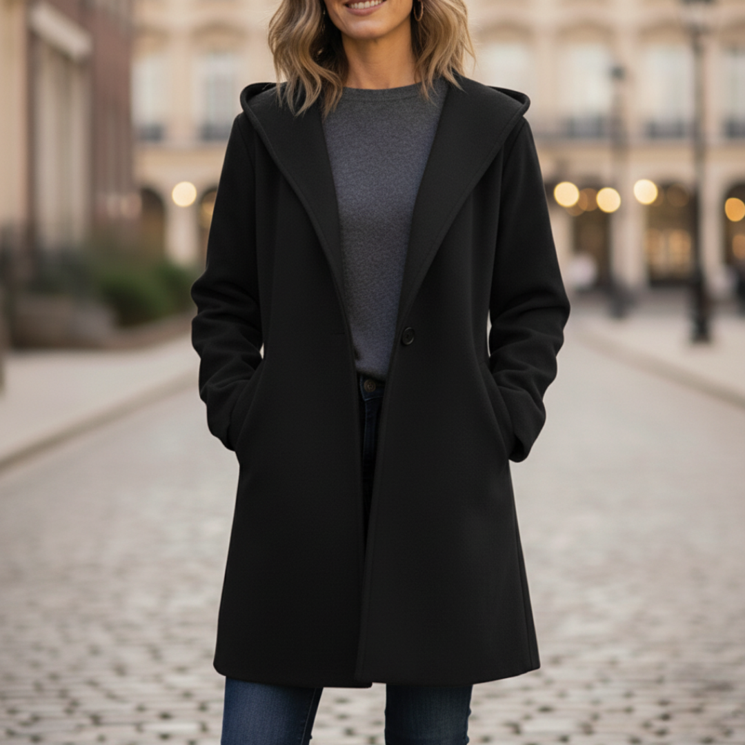 Damen Kapuzenmantel mit Knopfleiste | Vestea