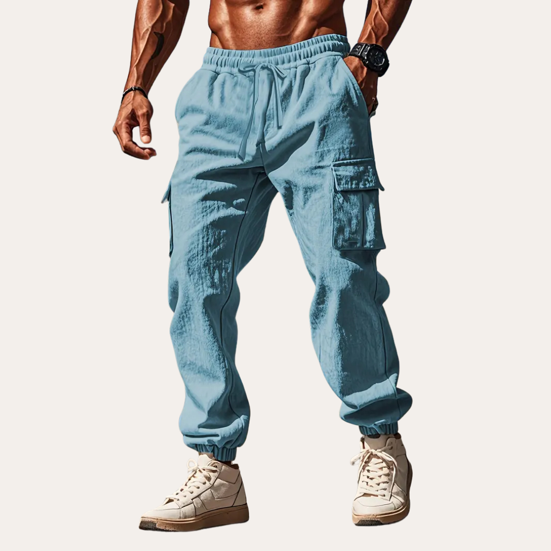 Herren Leinen Cargo Hose Atmungsaktive Sommerhose für Männer | Vestea