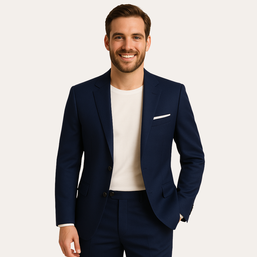 Herren Slim Fit Anzug aus Wollmischung mit Sakko und Hose | Vestea