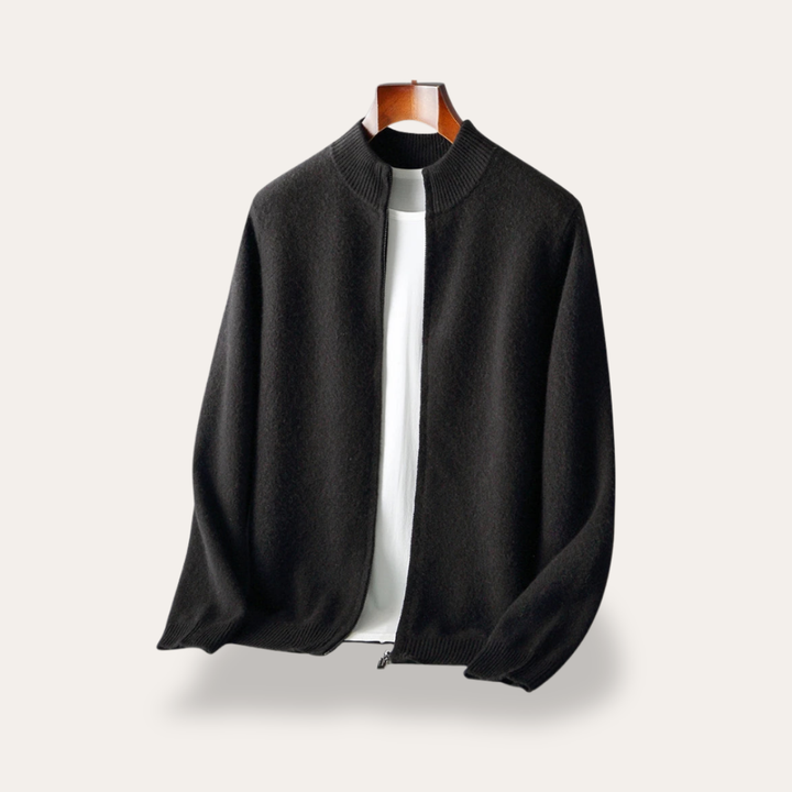 Herren Strickjacke mit Reißverschluss Stehkragen | Vestea