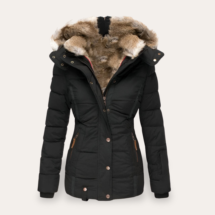 Damen Winterjacke Daunenjacke Warme Steppjacke Pelzkapuze | Vestea