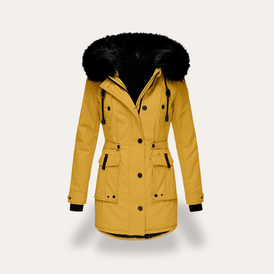 Damen Winterparka mit Kapuze und Kunstfellkragen | Vestea