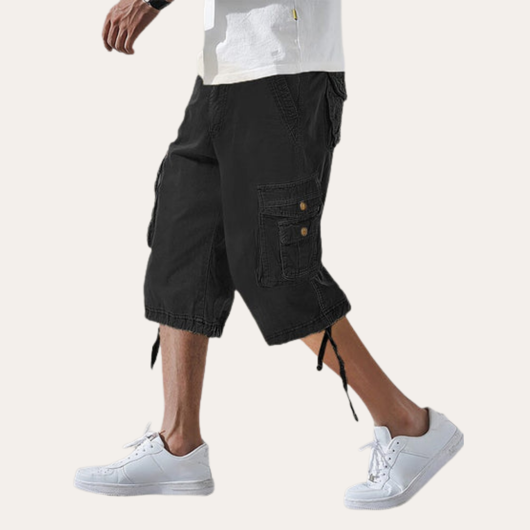 Herren 3/4 Cargo Shorts mit Taschen und Kordelzug | Vestea