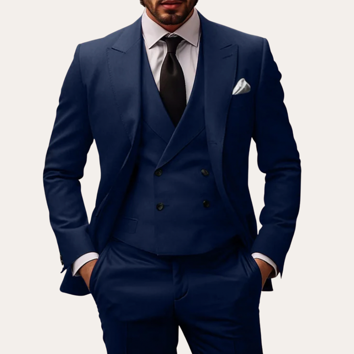 Herren Anzug 3-teilig Business Slim Fit mit Weste Anzugstoff | Vestea