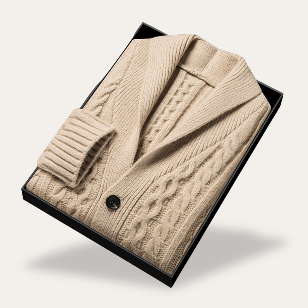 Herren Strickjacke mit Schalkragen | Vestea
