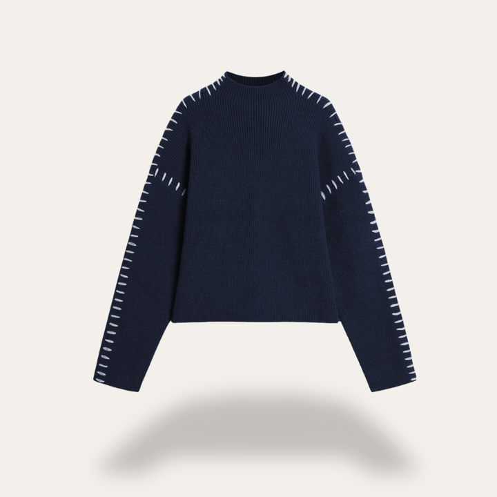 Damen Strickpullover Rundhals Langarm Locker | Vestea