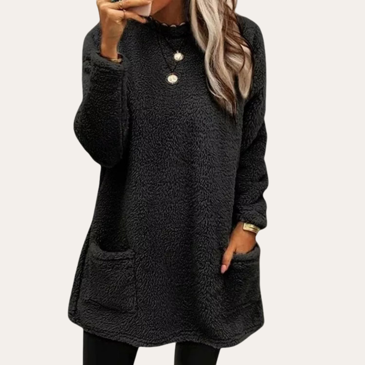 Fleece Pullover Damen Langarm Mit Taschen | Vestea