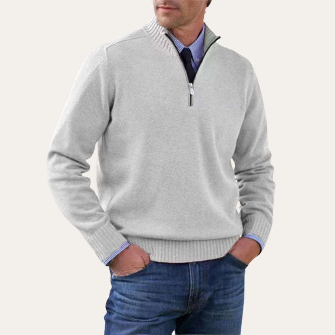 Herren Pullover mit Reißverschlusskragen | Vestea