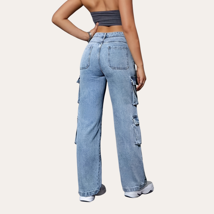 Cargo Denim-Hose für Damen | Vestea