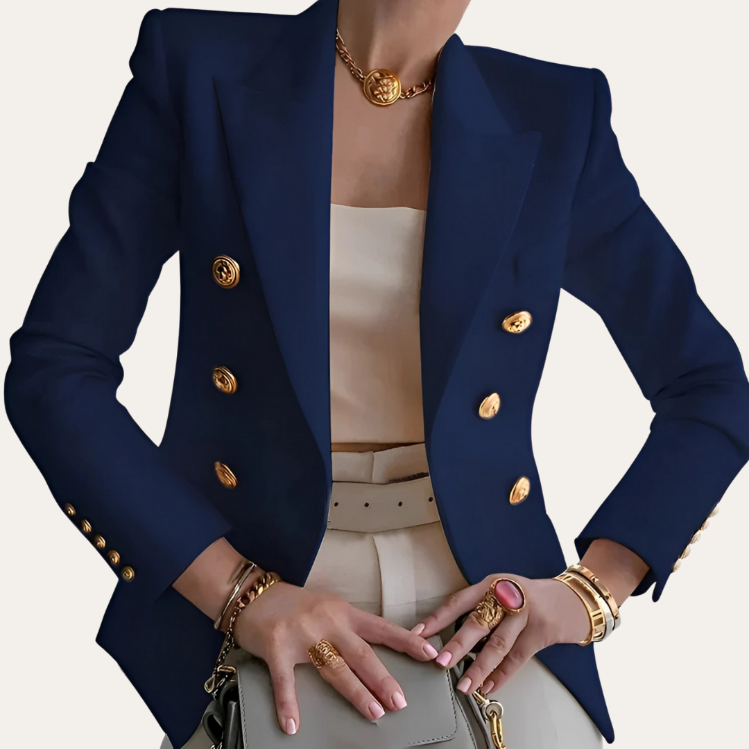 Damen Blazer Zweireiher Elegant Businessjacke | Vestea