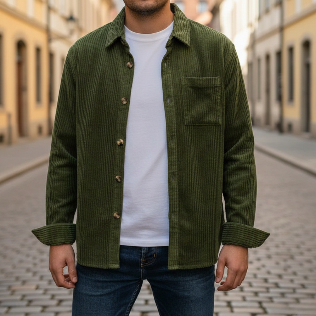 Herren Cordhemd Langarm Casual Shirt | Vestea