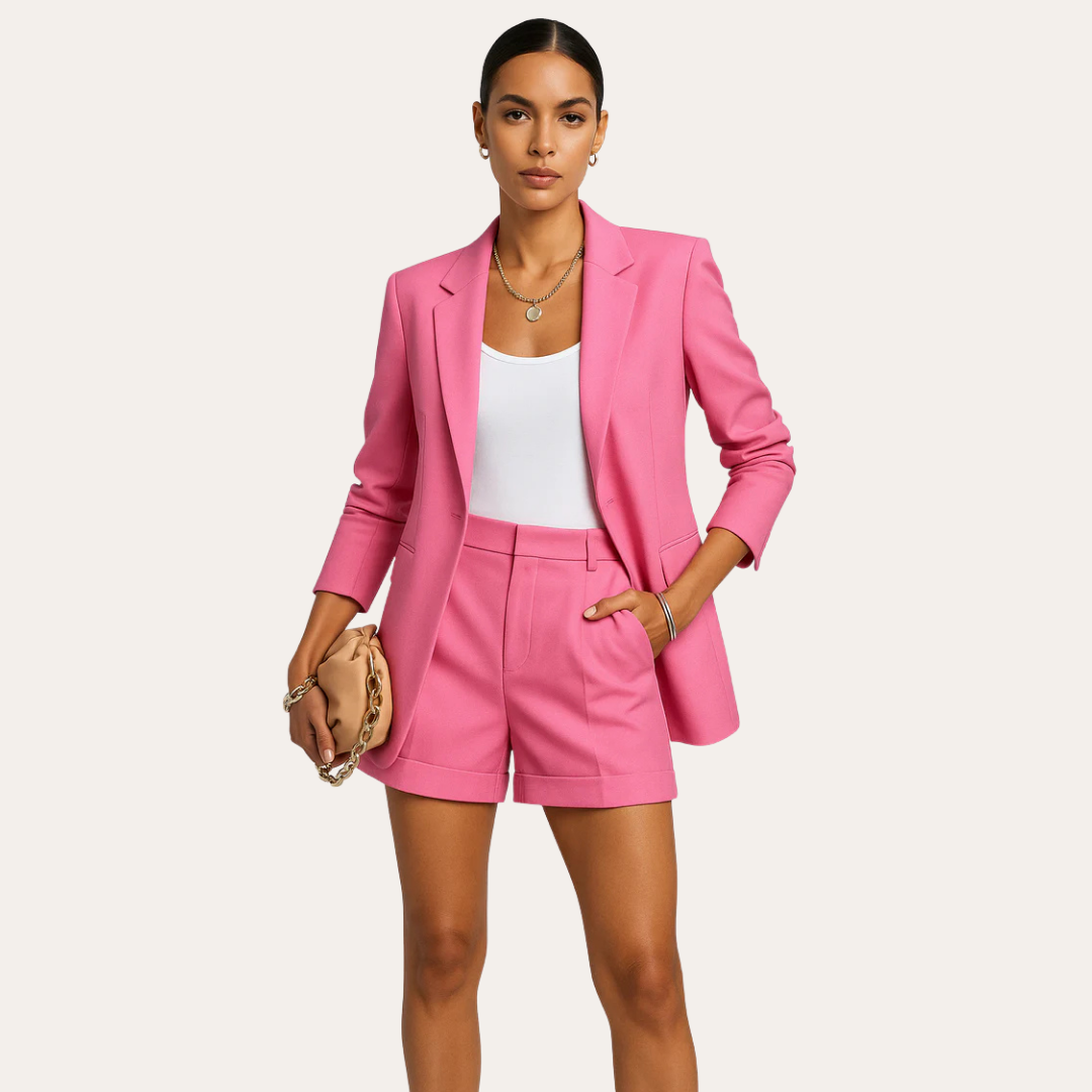 Damen Blazer und Shorts-Set aus leichter Baumwolle | Vestea
