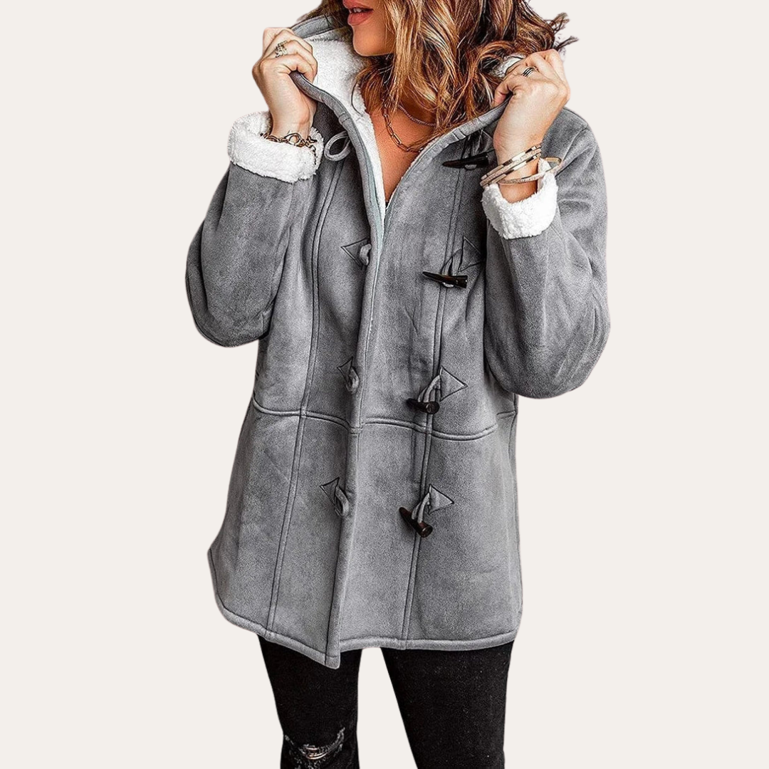 Damen Winterjacke mit Kapuze und Knebelverschluss | Vestea