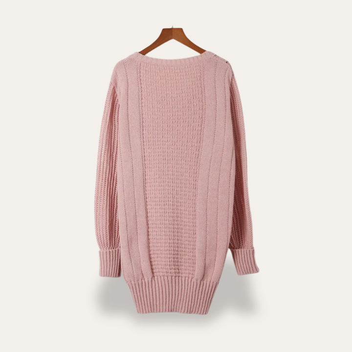 Strickpullover mit Zopfmuster für Damen | Vestea