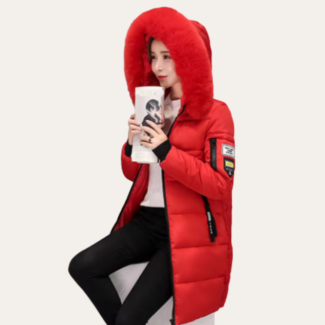 Damen Winterjacke Kunstpelz Kapuze Parka Lang | Vestea