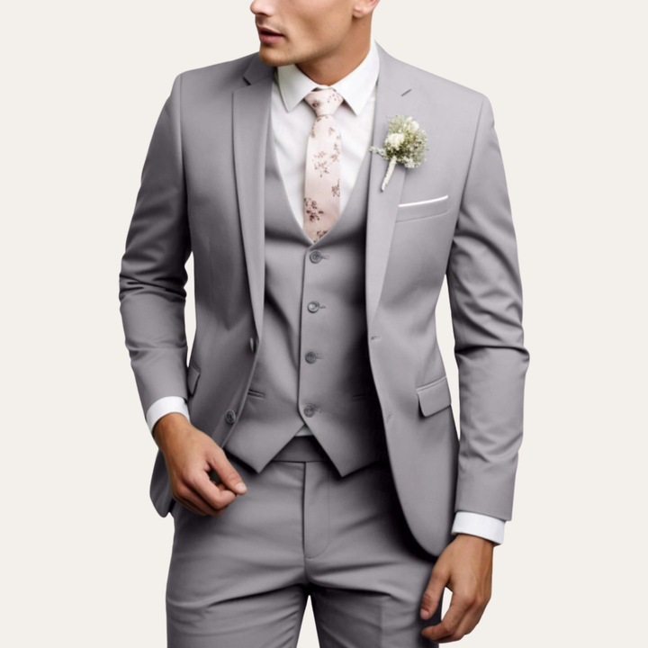 Herren Dreiteiliger Slim Fit Business Anzug Wolle | Vestea