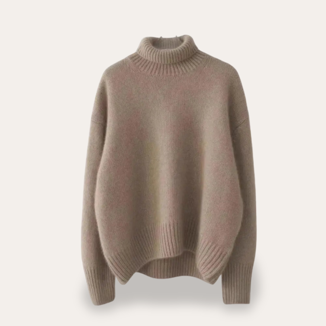 Damen Rollkragenpullover aus Strick mit Oversize-Passform | Vestea