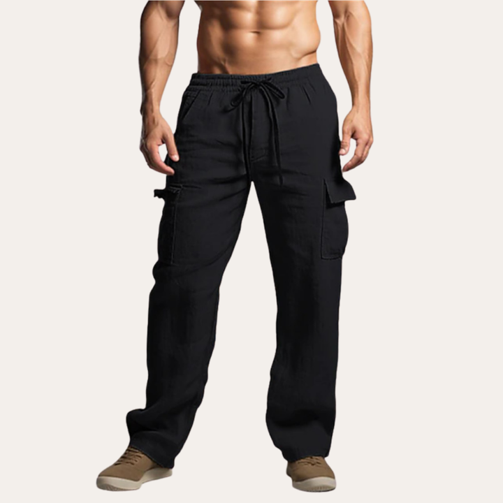 Herren Leinen Cargo Hose, Bequeme, atmungsaktive Sommerhose | Vestea