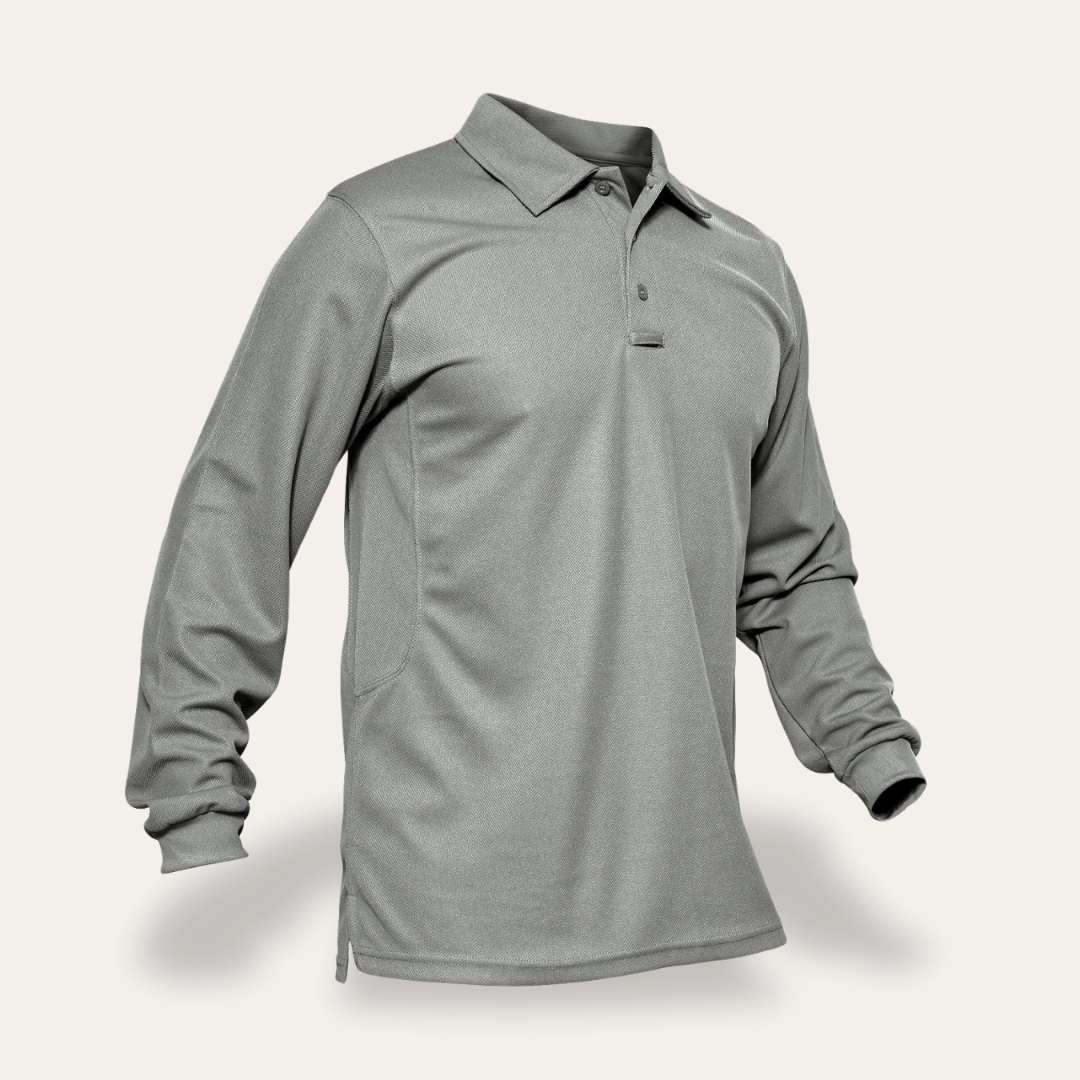 Herren Langarm Poloshirt atmungsaktiv mit Knopfleiste | Vestea