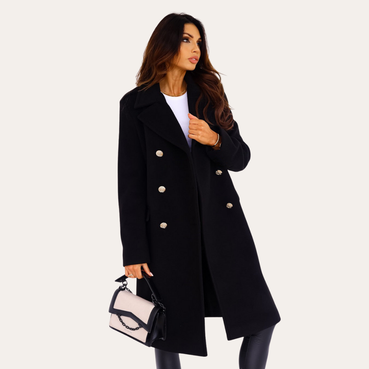 Damen Mantel Elegant Zweireiher Wintermode | Vestea