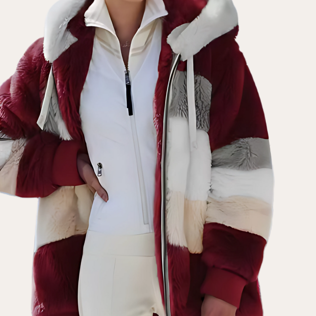 Damen Kunstpelz Jacke Winter mit Kapuze | Vestea
