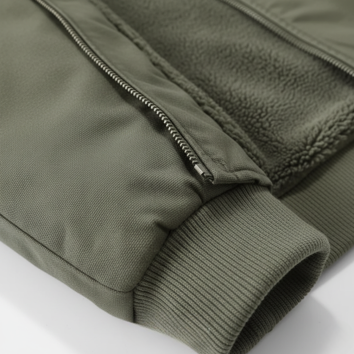 Herren Bomberjacke Shearling-Kragen Winter Polyester | Vestea