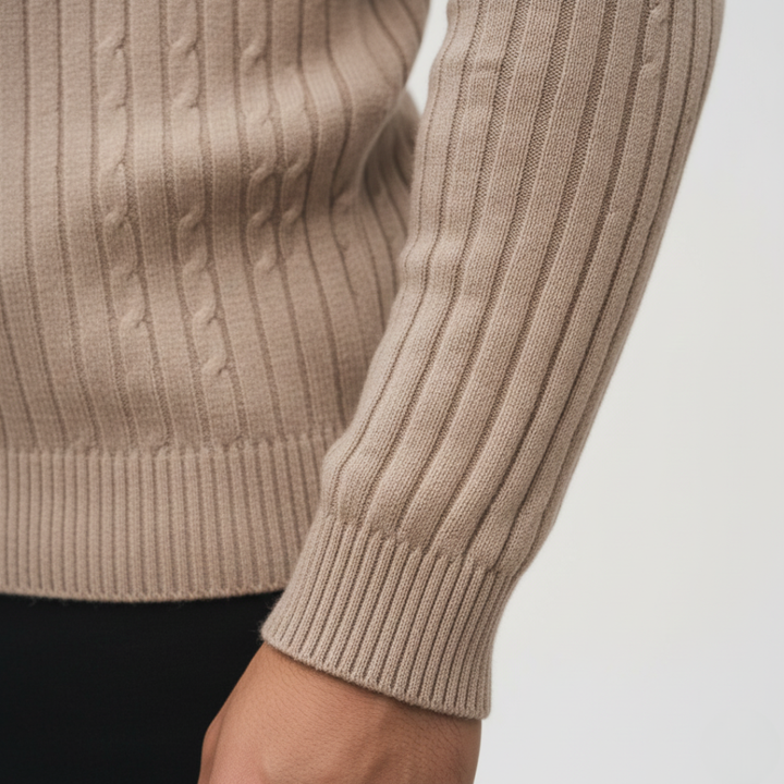 Modische Herren-Rollkragenpullover aus Rippstrick | Vestea