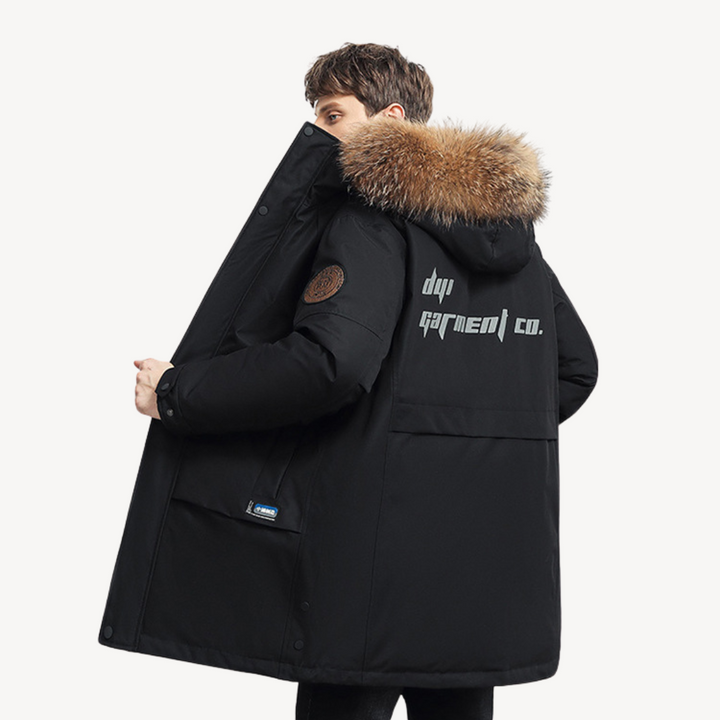 Winter Puffer Jacket mit Kunstfellkapuze für Herren | Vestea
