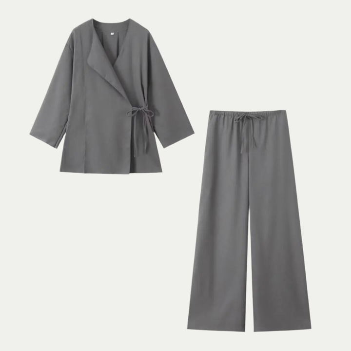 Damen Zweiteiler Set Bluse Hose | Vestea