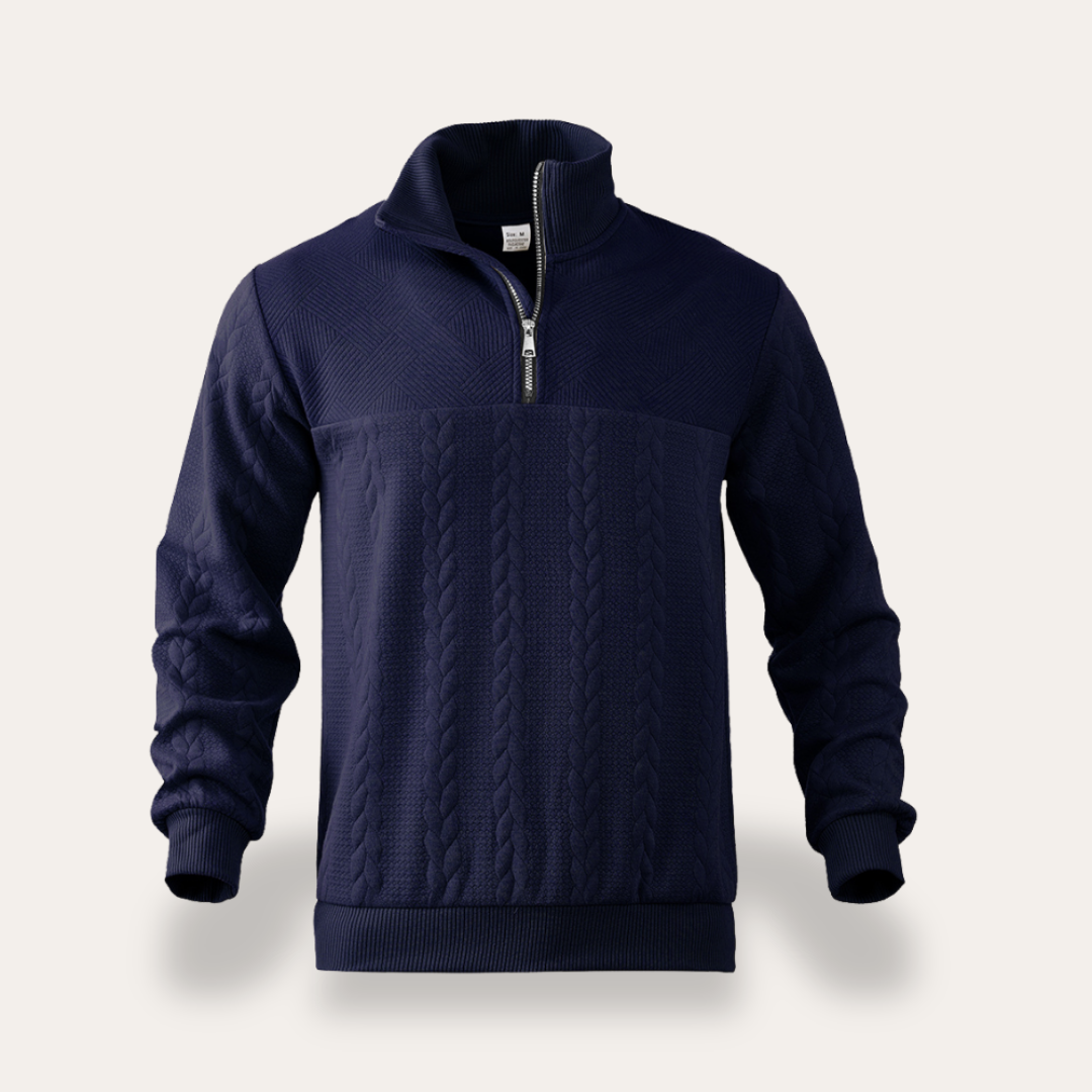 Herren Pullover Strick Zipper Stehkragen | Vestea