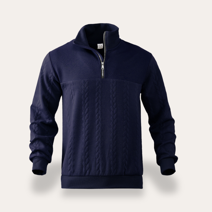 Herren Pullover Strick Zipper Stehkragen | Vestea