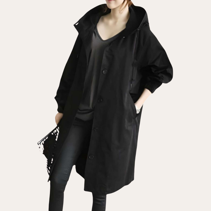 Damen Regenmantel Wasserdicht Kapuze Oversize Windjacke | Vestea