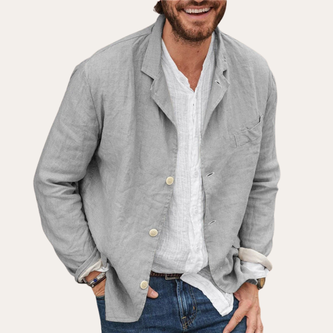 Herren Leinen Blazer Freizeitjacke | Vestea