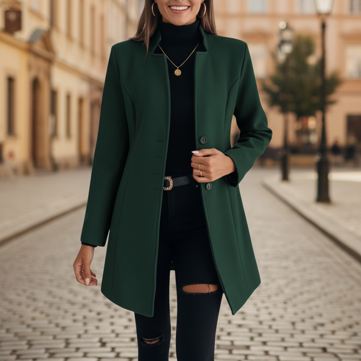 Damen Mantel Elegant Knopfverschluss | Vestea