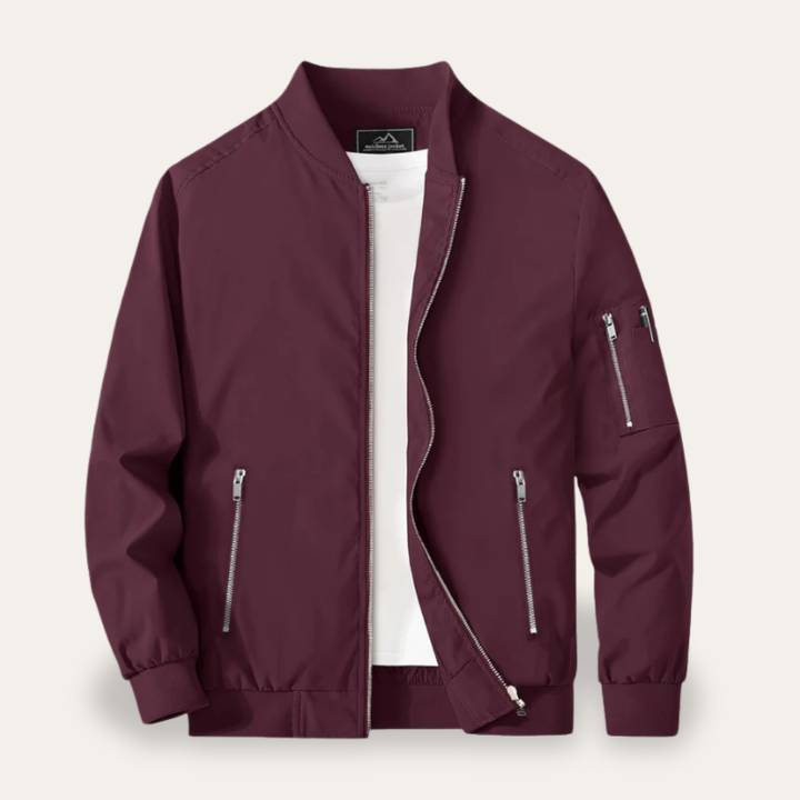 Herren Bomberjacke mit Reißverschluss Taschen Freizeitjacke | Vestea