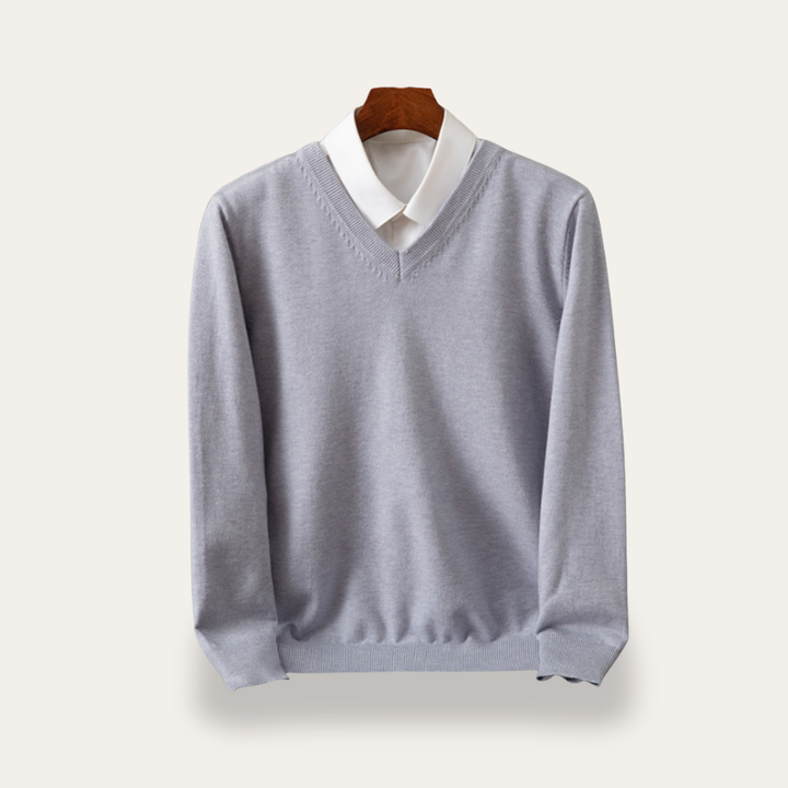 Herren Strickpullover V-Ausschnitt Komfort Freizeit | Vestea