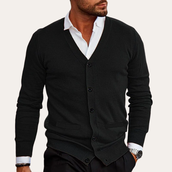 Herren Strickcardigan V-Ausschnitt Casual | Vestea