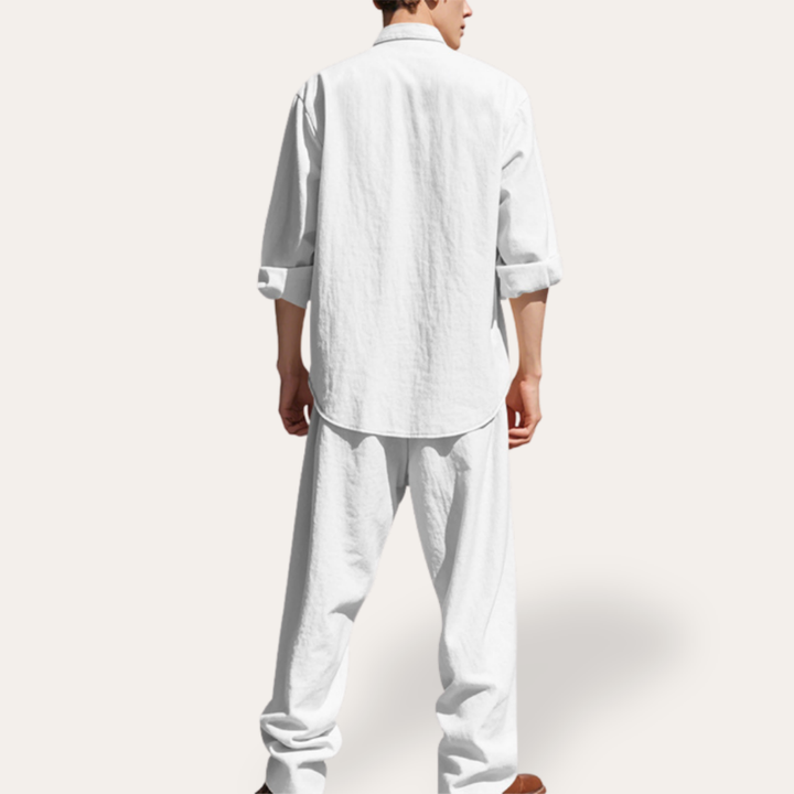 Herren Leinen Set, Atmungsaktives Hemd und Hose | Vestea