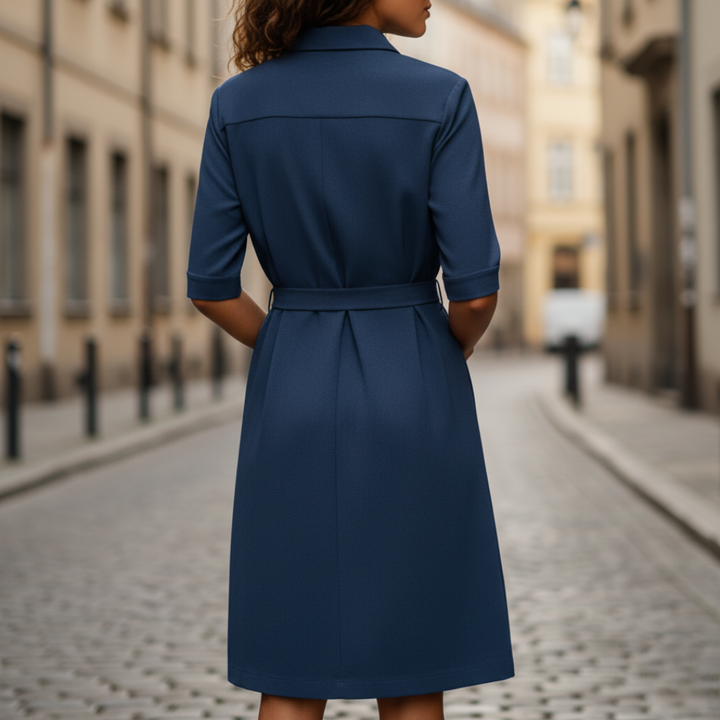 Damen Hemdblusenkleid mit Gürtel | Vestea