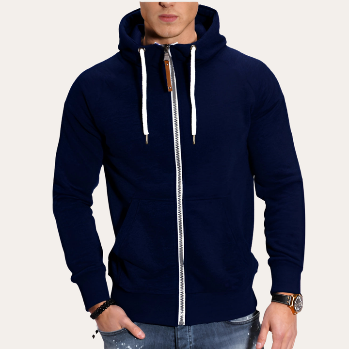 Herren Kapuzenjacke mit Reißverschluss Kängurutasche | Vestea