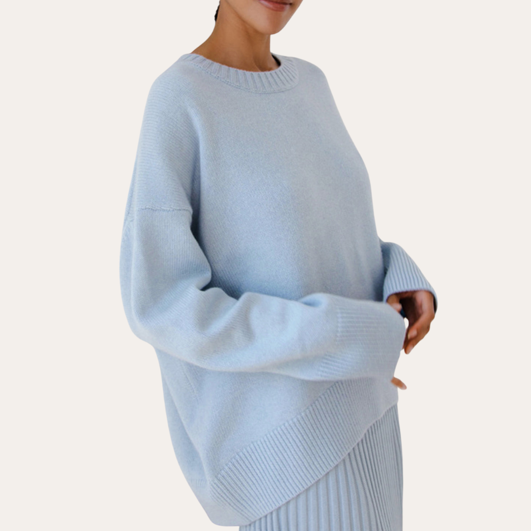 Damen Strickpullover Rundhals Locker Langarm | Vestea