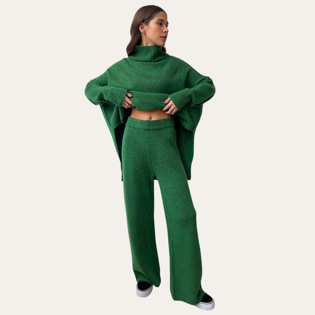 Damen Strickpullover Rollkragen Oversize Langarm | Vestea