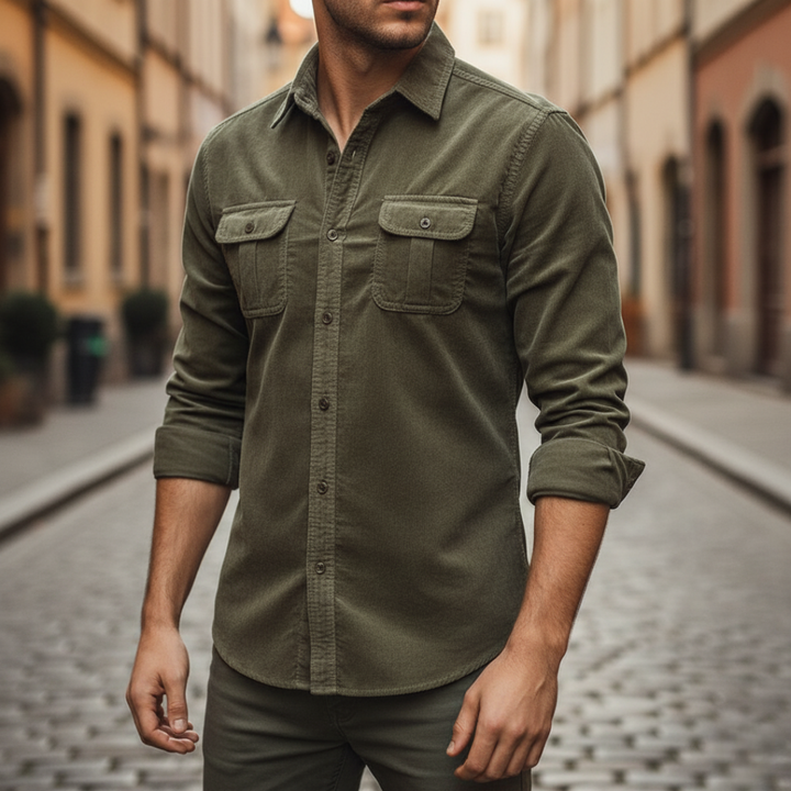 Herren Freizeit Hemd mit Brusttaschen und Knopfleiste | Vestea